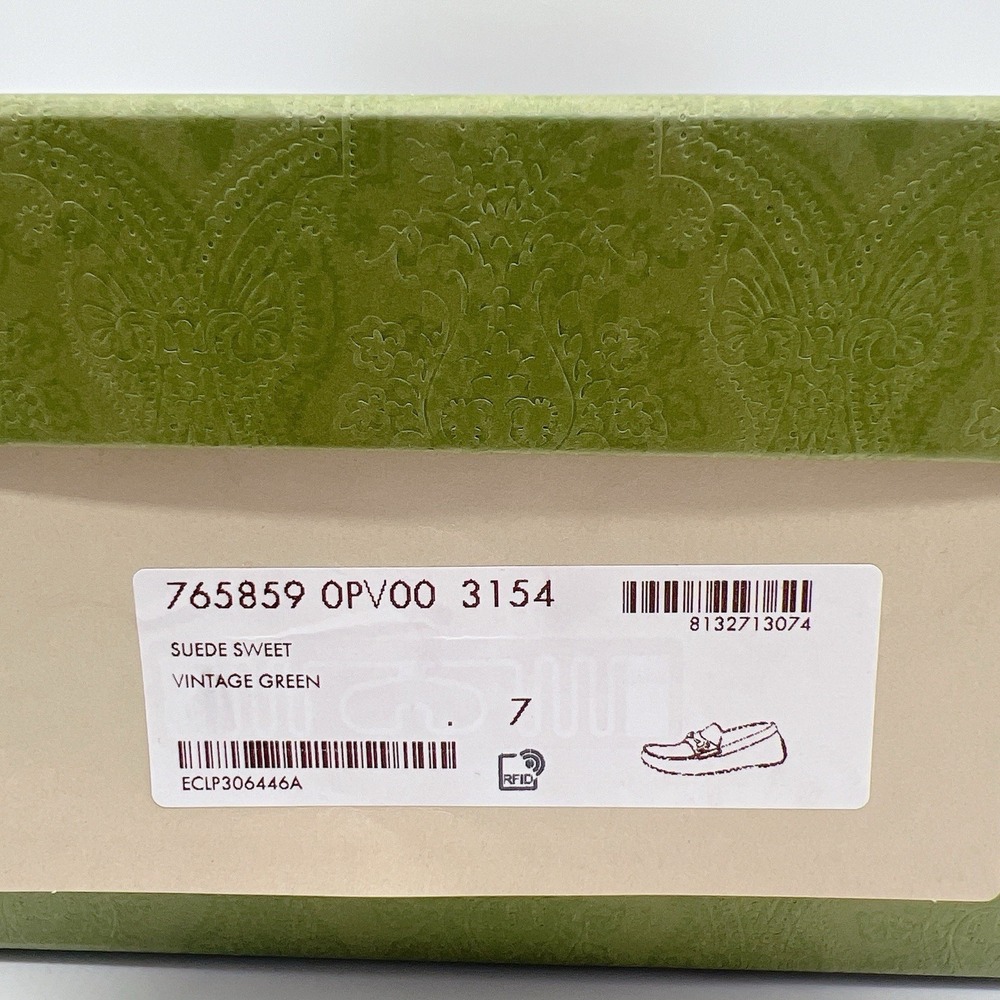 Gucci Driver Loafers Moccasin GG Horsebit Vintage Green Suede Womens UK 7 US 10 - Picture 14 of 15